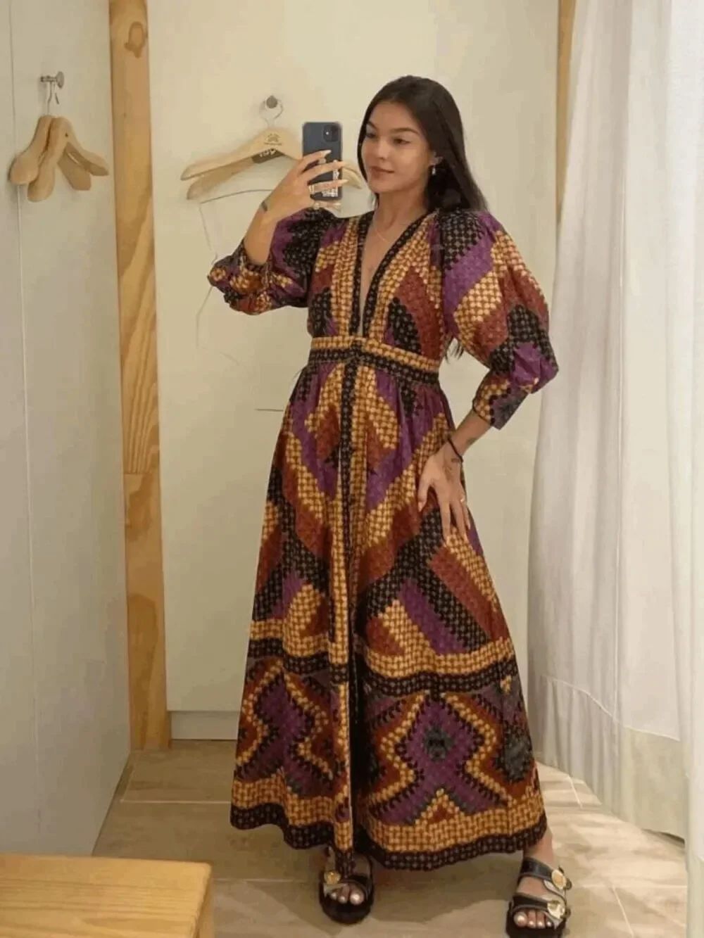 FARM Rio AWAVENA Maxi Dress Sz P (sm)
